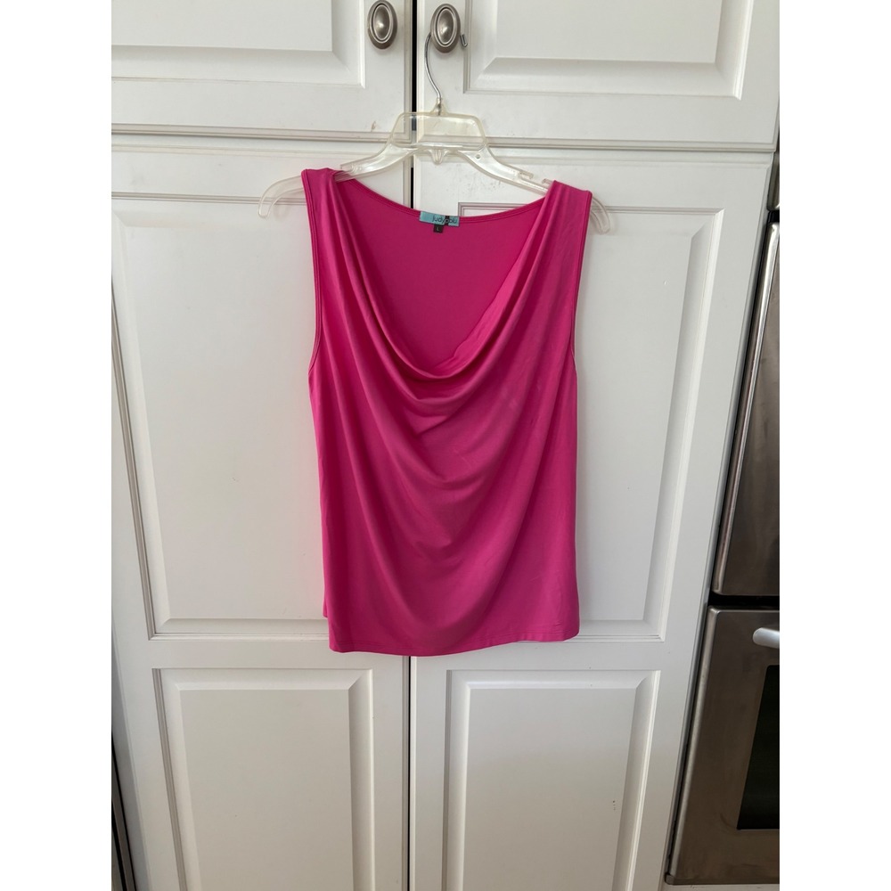 Judy Blue Hot Pink Cowl Neck Tank Top Sleeveless Blouse Large